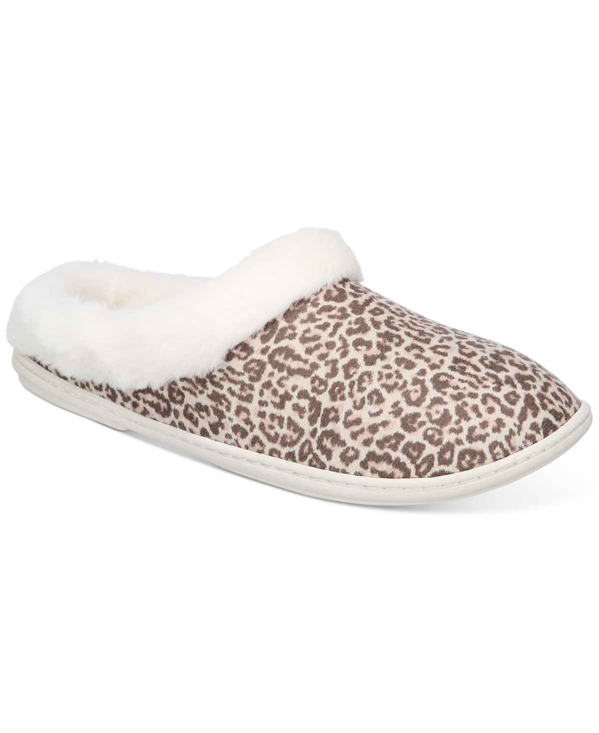 Women's Faux-Fur-Trim Hoodback Boxed Slippers, Created for Macy's - Classic Black