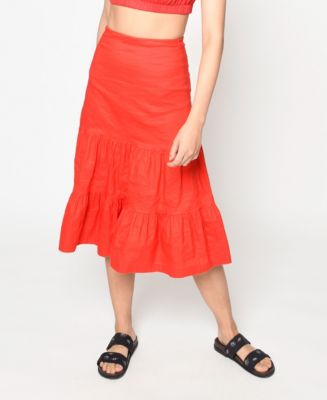 Nicole Miller Women's Cotton Metal Midi Skirt - Macy's