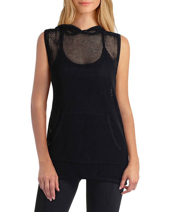 H Halston Studio Women's Sleeveless Hooded Top Macy's