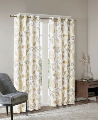Camille Floral-Print Room Darkening Window Panels
