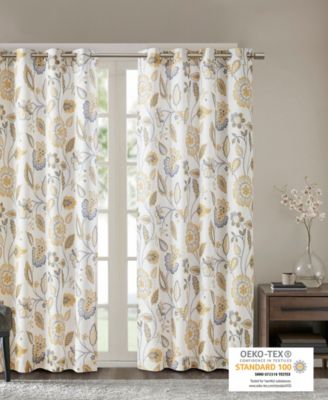 Camille Floral-Print Room Darkening Window Panels