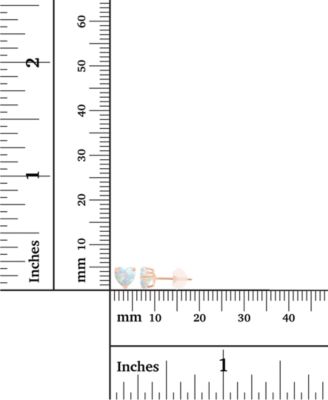Lab-Grown Opal Heart Stud Earrings (3/8 ct. t.w.) in Sterling Silver