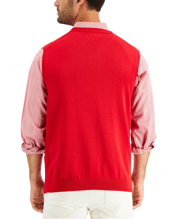 Club Room - Men's Cable-Knit Sweater Cotton Vest