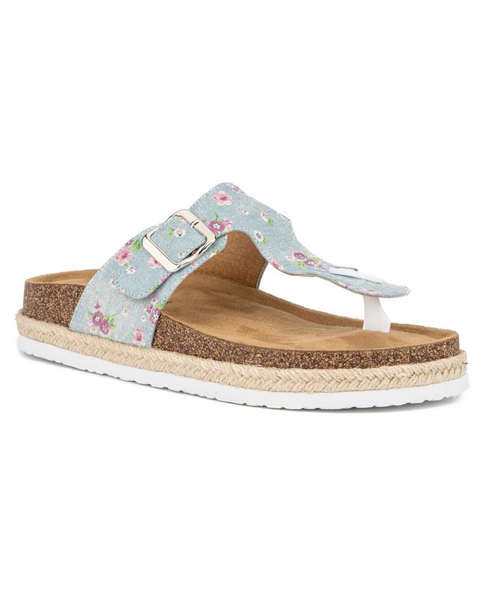 Floral best sale footbed sandals