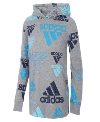 Adidas Big Boys Long Sleeve Brand Love Heather Hooded T-shirt & Reviews ...