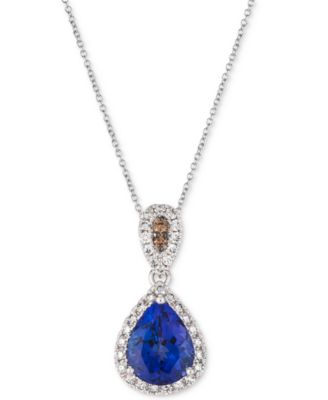 Le Vian - Blueberry Tanzanite (2 ct. t.w.) & Diamond (3/8 ct. t.w.) 18" Pendant Necklace in 14k White Gold