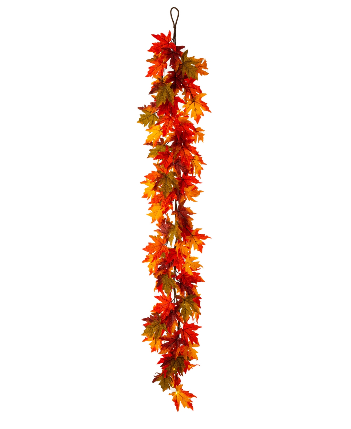 6' L Fall Lighted Maple Leaves Garland - Multi