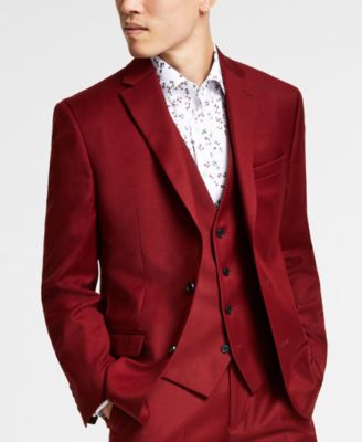 all red slim fit suit