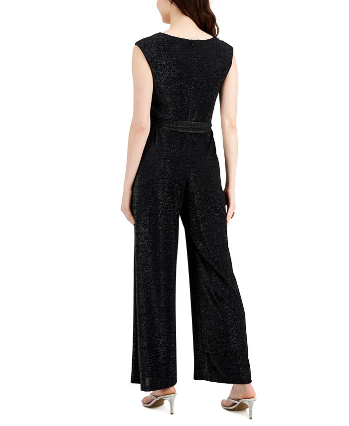 Connected Cowlneck GlitterKnit Jumpsuit Macy's