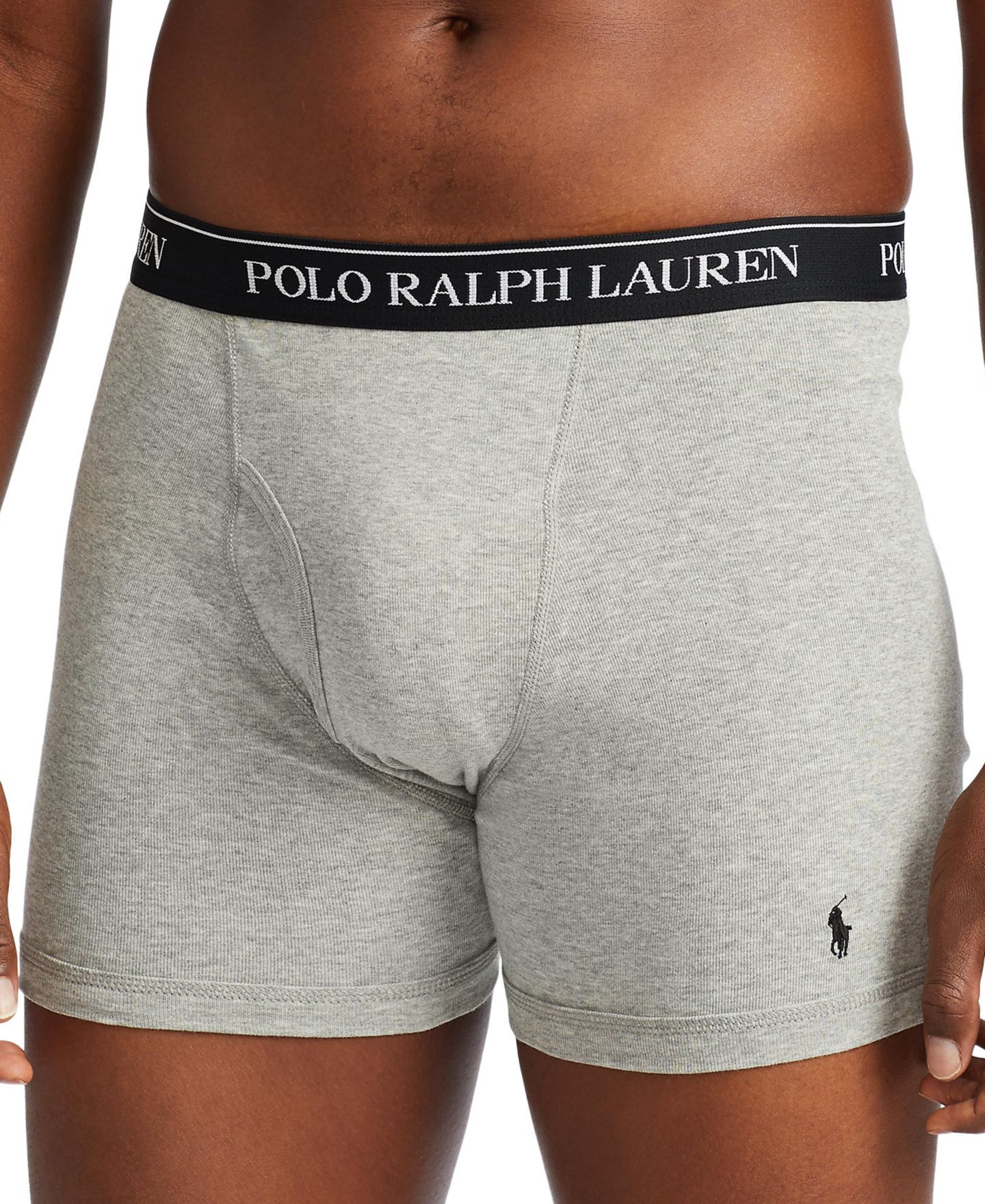 Трусы-боксеры для мужчин, хлопок, 3 шт. — Polo Ralph Lauren, цвет: Чёрный / Серый — фото 5