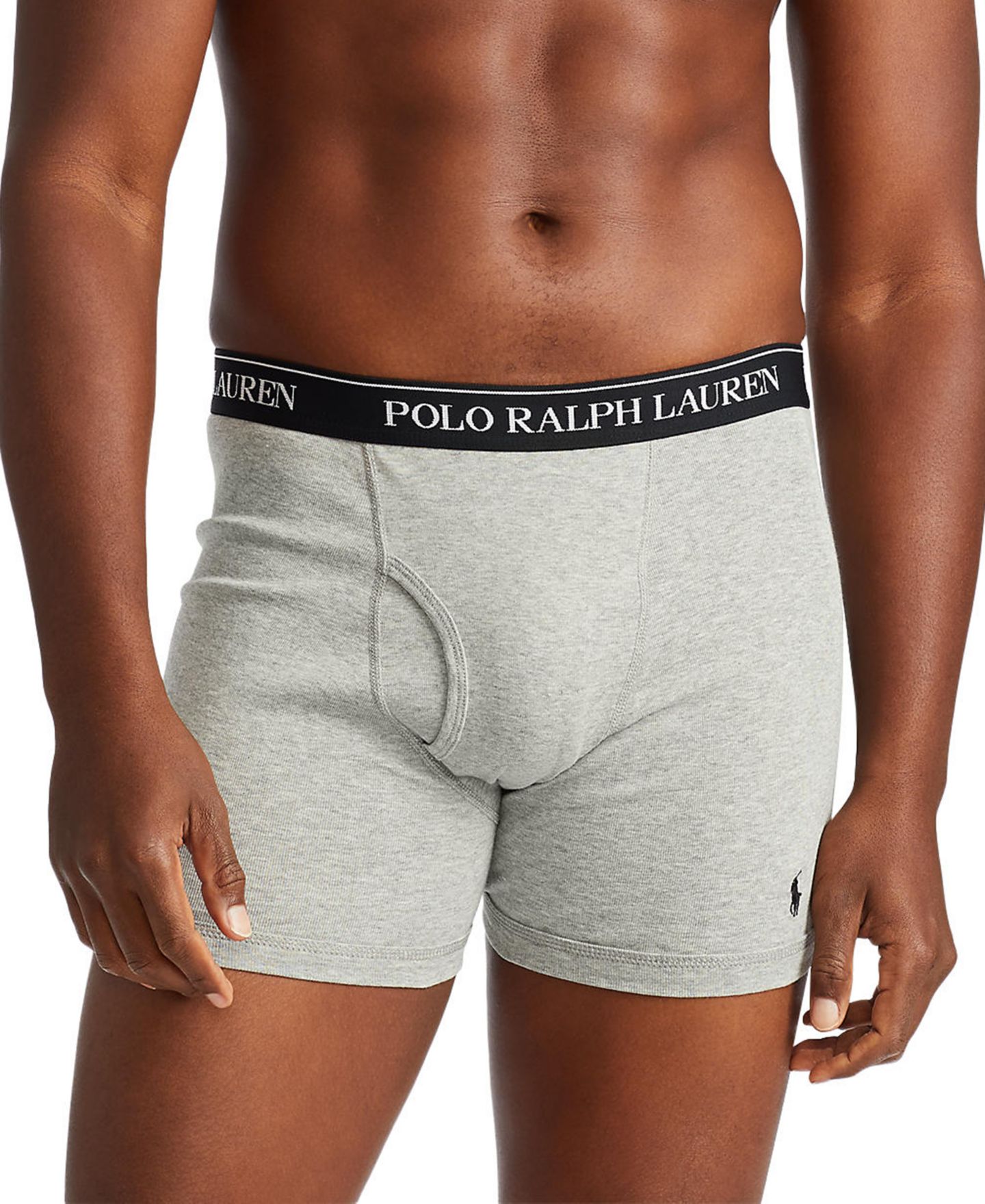 Трусы-боксеры для мужчин, хлопок, 3 шт. — Polo Ralph Lauren, цвет: Чёрный / Серый — фото 2