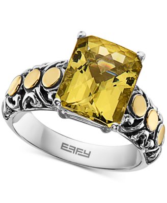 EFFY Collection - Lemon Quartz Statement Ring (4-7/8 ct. t.w.) in Sterling Silver and 18k Gold