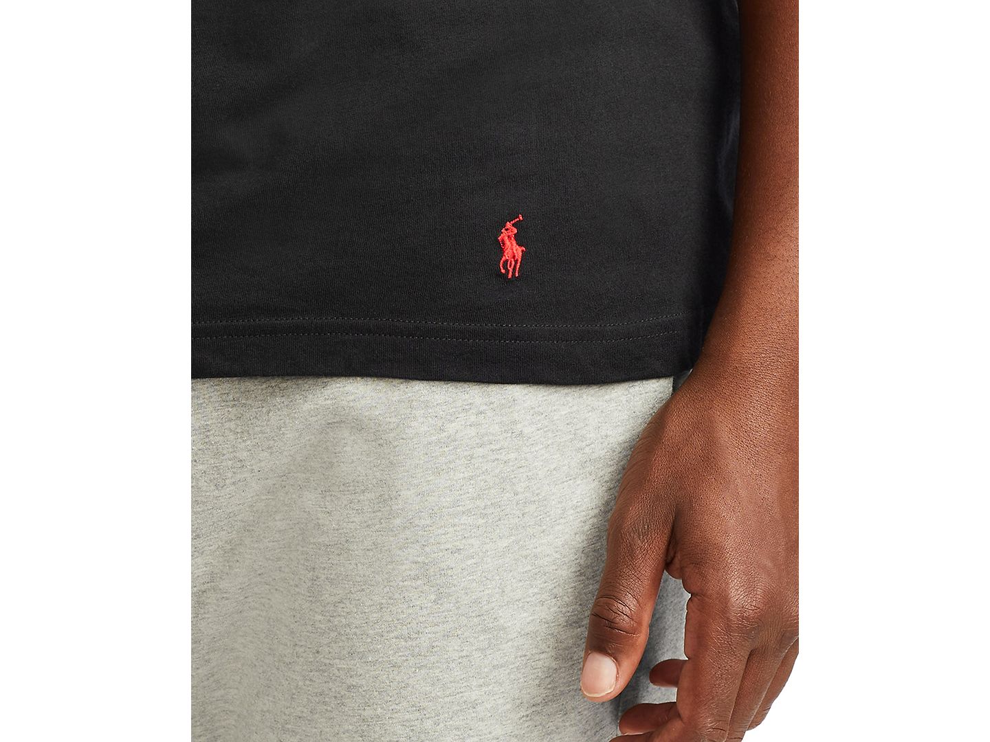 Мужские топы Polo Ralph Lauren 3-Pack Big Crewneck Undershirts, цвет: Чёрный — фото 3
