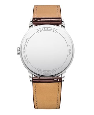 Men's Swiss Classima Red-Brown Leather Strap Watch 42mm