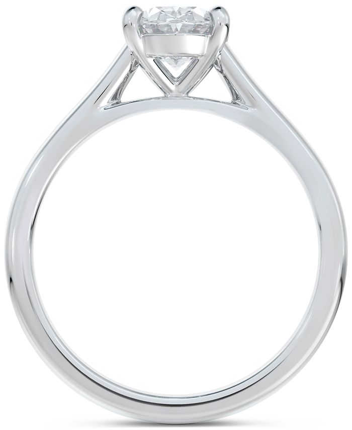 De Beers Forevermark - Diamond Oval-Cut Cathedral Solitaire Engagement Ring (5/8 ct. t.w.) in 14k White Gold