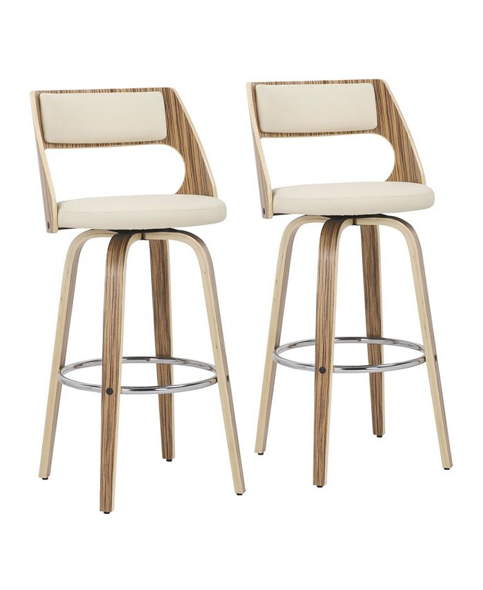 Lumisource Cecina MidCentury Modern Barstool with Swivel, Set of 2 Macy's