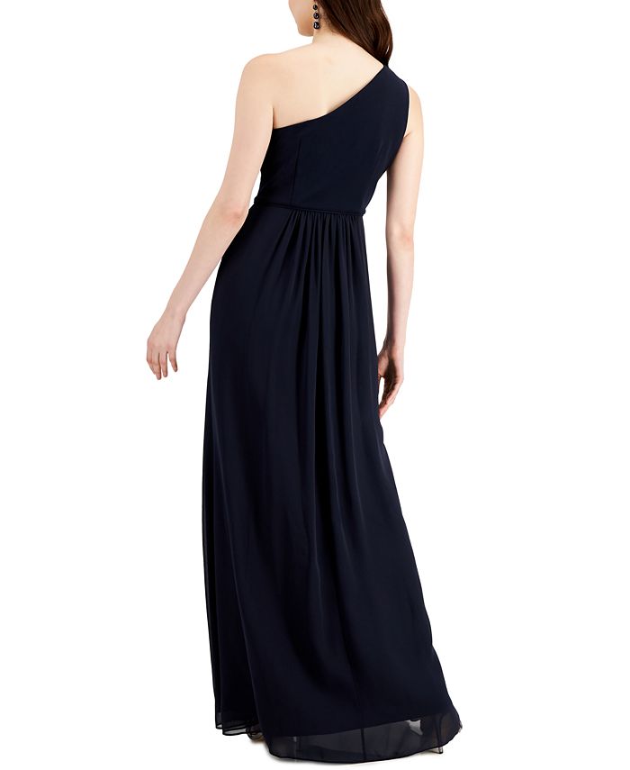 Adrianna Papell One-Shoulder Chiffon Gown - Macy's