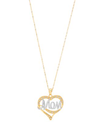 Macy's - Mom Heart 18" Pendant Necklace in 10k Gold