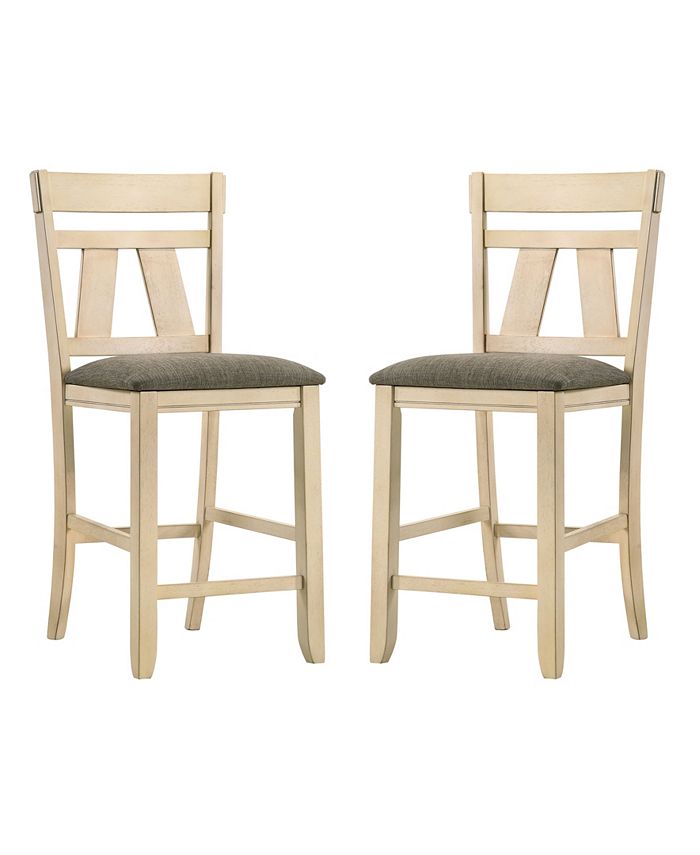 Furniture of America Burnsville Padded Counter Height Chairs, Set of 2