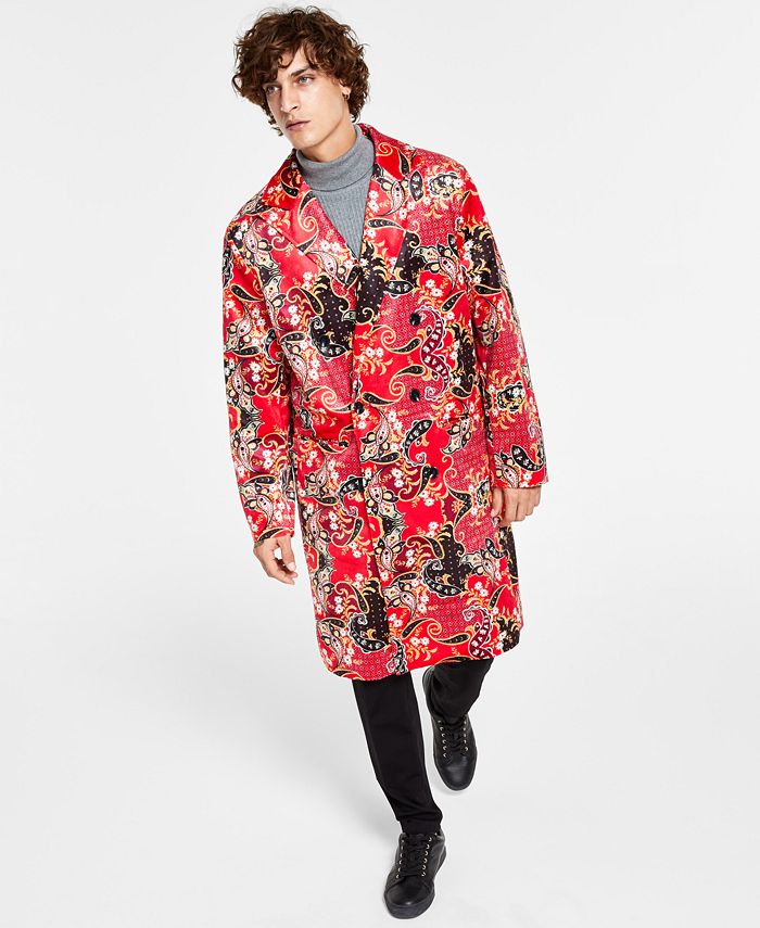 INC International Concepts Men s Paisley Double Breasted Velvet