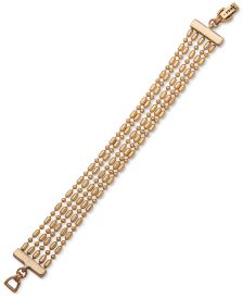 Gold-Tone Ball Chain Multi-Row Flex Bracelet