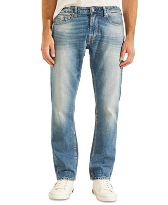 GUESS Men's Regular Straight Faded Jeans - Macy's