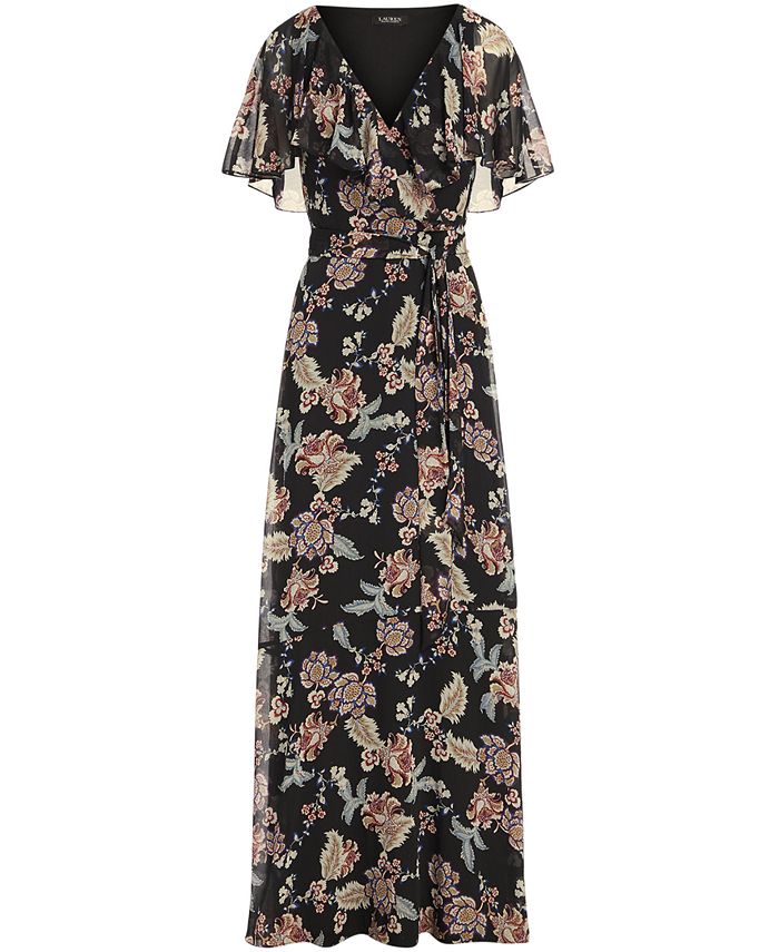 Lauren Ralph Lauren Floral Crinkled Georgette Gown & Reviews - Dresses ...