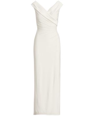 Lauren Ralph Lauren Jersey Off-the-Shoulder Gown - Macy's