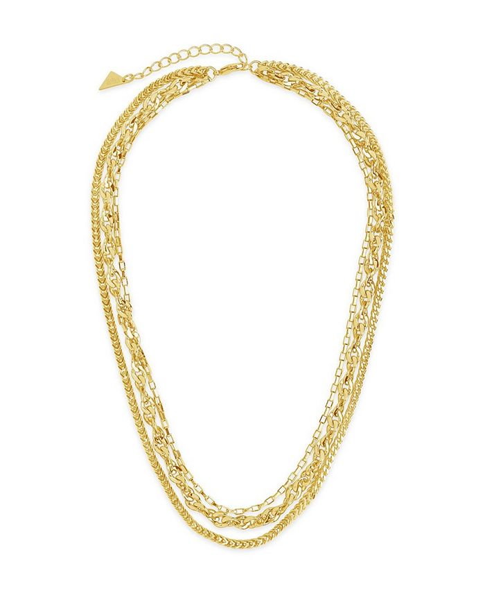 Sterling Forever Women's Triple Layer Bold Chain Necklace - Macy's