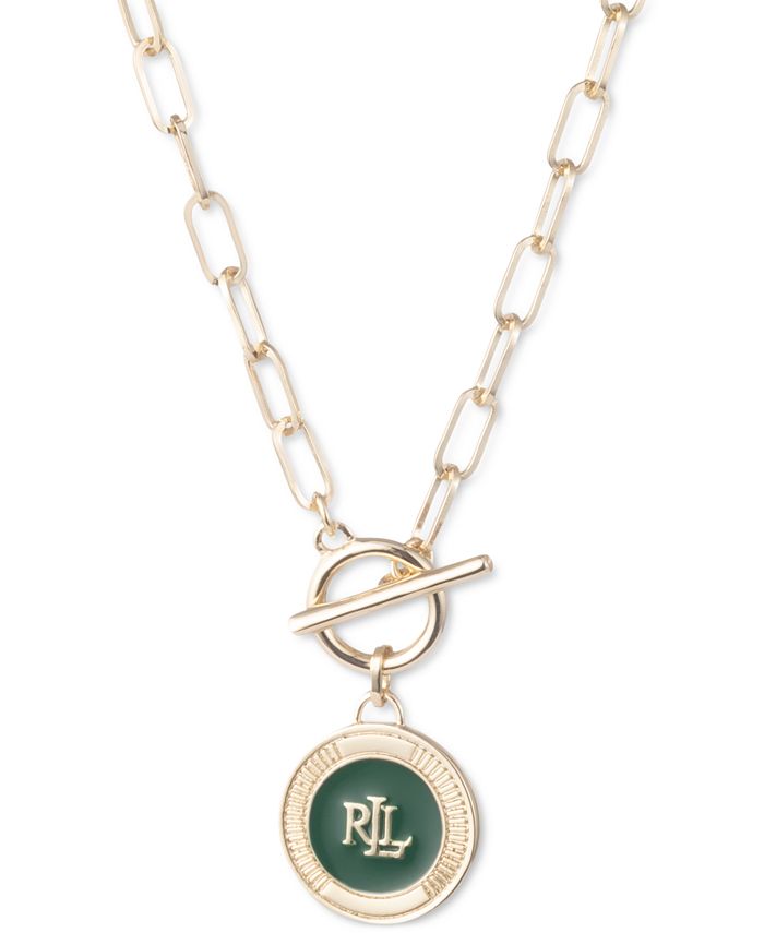 Lauren Ralph Lauren - Gold-Tone 17" Logo Pendant Necklace