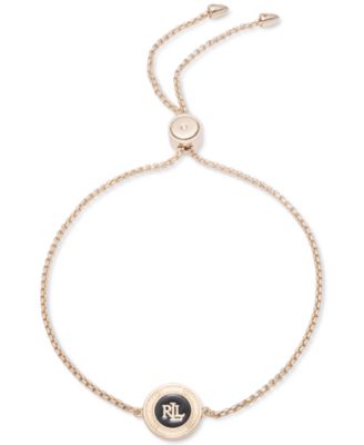 Lauren Ralph Lauren - Gold-Tone Logo Pendant Slider Bracelet
