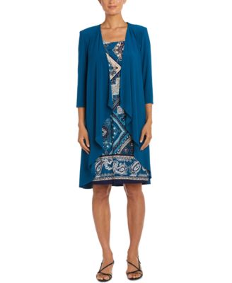 R & M Richards - Petite Printed Dress and Solid Jacket