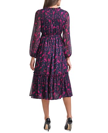 Tommy Hilfiger Margo Floral-Print Chiffon Dress & Reviews - Dresses ...