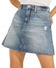 Distressed Denim Mini Skirt