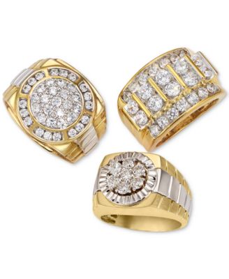 Men's Diamond Elevated Cluster Ring (3 ct. t.w.) in 10k Gold