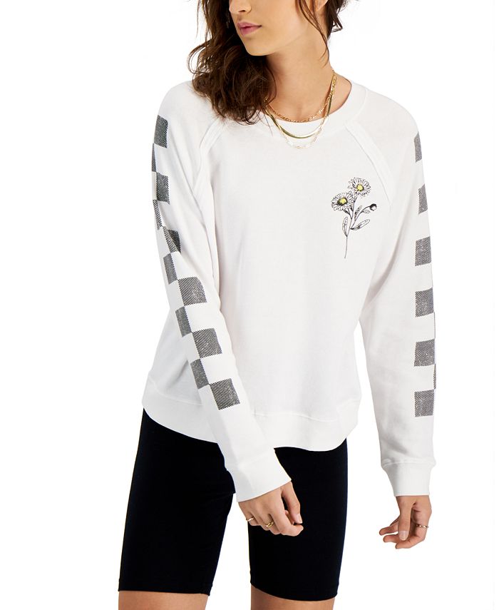 Checkered sleeve new arrivals sweatshirt