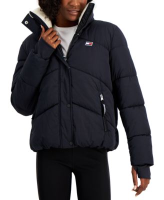 Sherpa-Collar Puffer Jacket