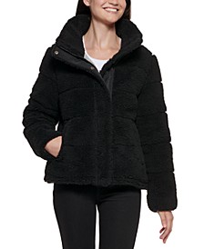 Women's Cropped Faux-Fur Teddy Coat