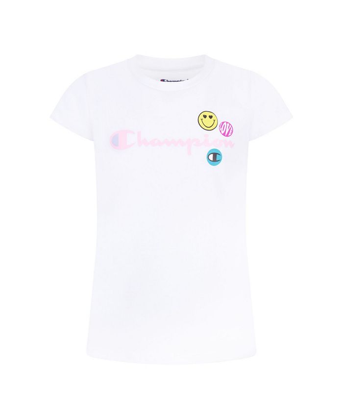 Black champion shirt with pink writing store