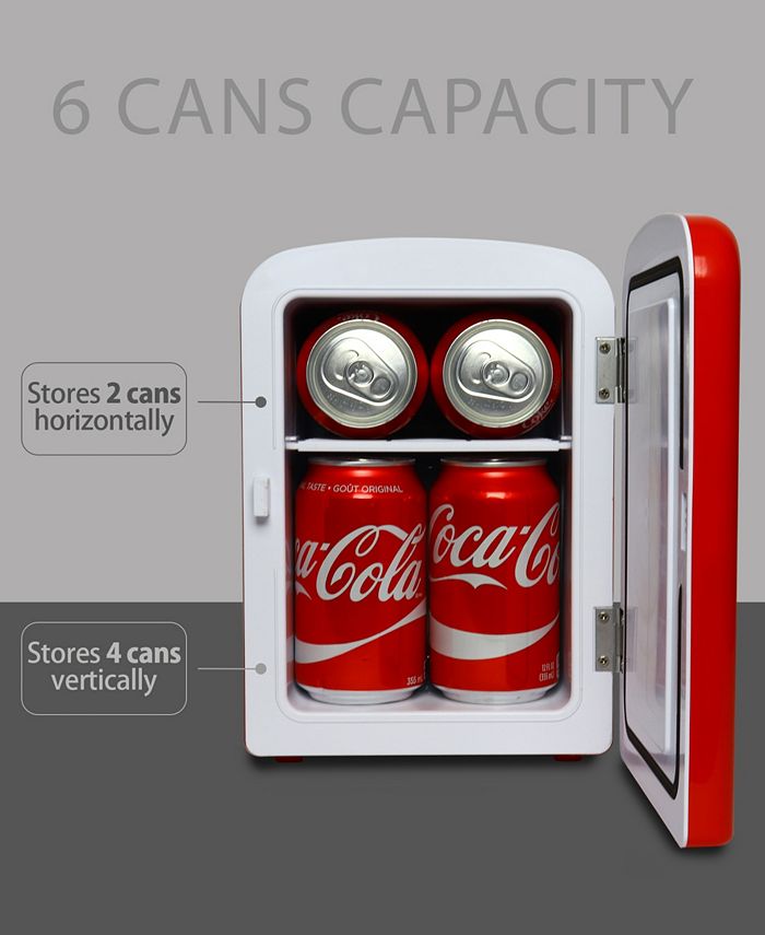 Koolatron CocaCola Portable 6 Can Thermoelectric Mini Fridge Cooler/Warmer with Bluetooth
