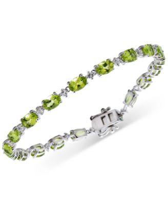 Macy's - Amethyst (8-1/2 ct. t.w.) & White Topaz (3/4 ct. t.w.) Link Bracelet in Sterling Silver (Also in Blue Topaz, Peridot, & Rhodolite Garnet)