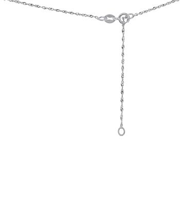 Macy's - Ruby (1 ct. t.w.) & Diamond (1/20 ct. t.w.) Halo Pendant Necklace in 14k White Gold, 16" + 2" extender