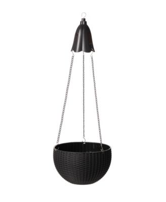 Solar Lighted Plastic Hanging Planter, 30"