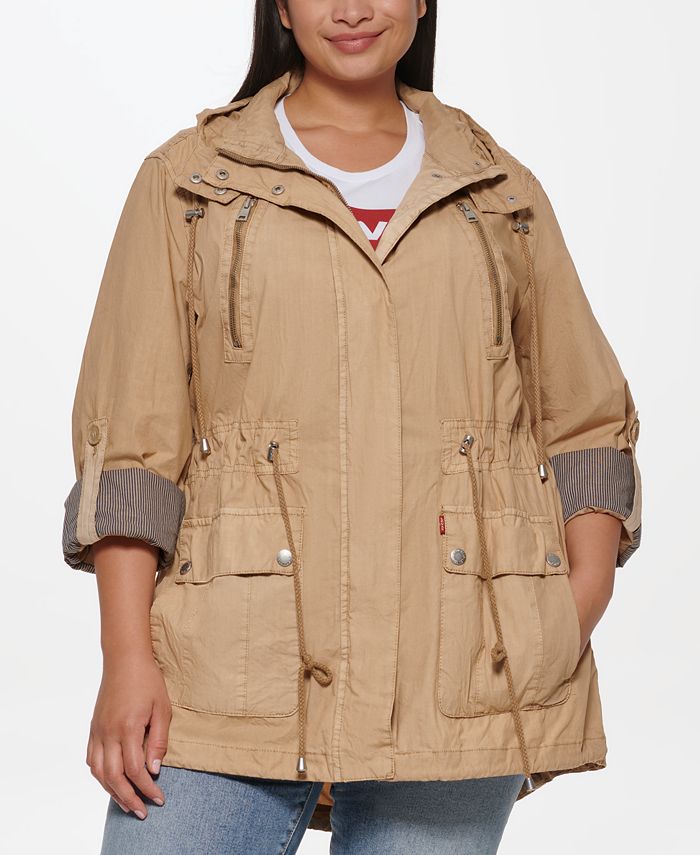 opladning Udtale kapital Levi's Plus Size Trendy Lightweight Parachute Cotton Hooded Jacket - Macy's