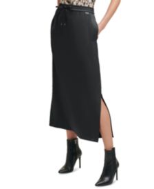 Drawstring Side-Slit Skirt