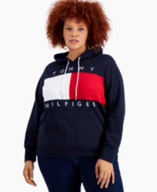 Plus Size Flag-Logo Hoodie