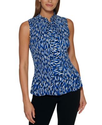DKNY - Pleated Tie-Neck Top