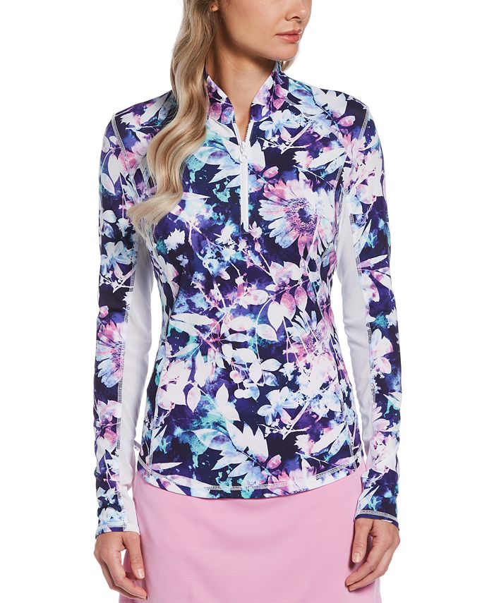 PGA TOUR Women's Printed QuarterZip Golf Top Macy's