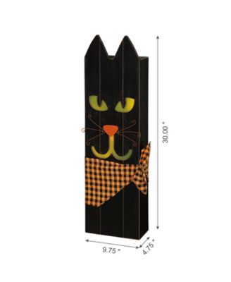Glitzhome 30" H Lighted Wooden Cat Porch Decor