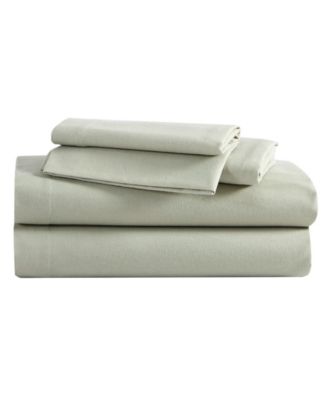 Solid 100% Cotton Flannel 4-Piece Sheet Set, Full